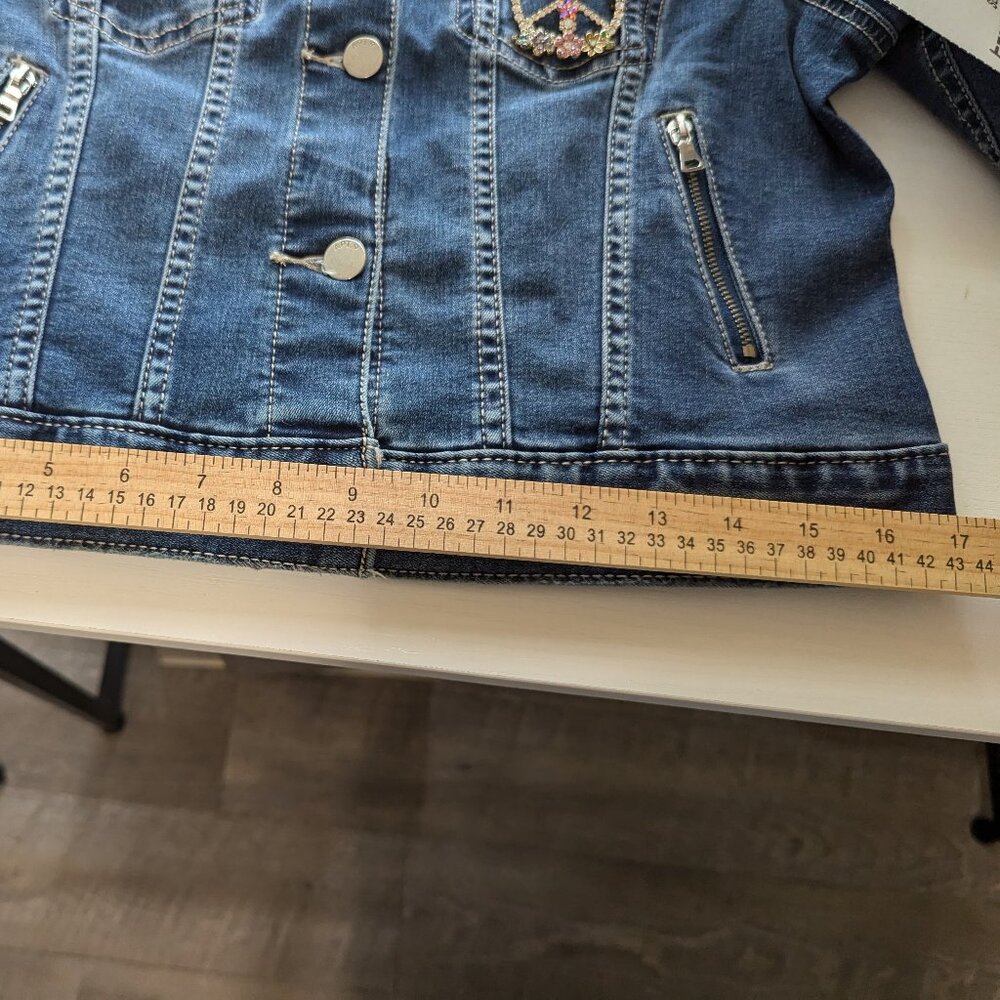 NWT Upcycled Handmade Denim Womans Jacket Apt.9 Small Distress - Picture 5 of 9